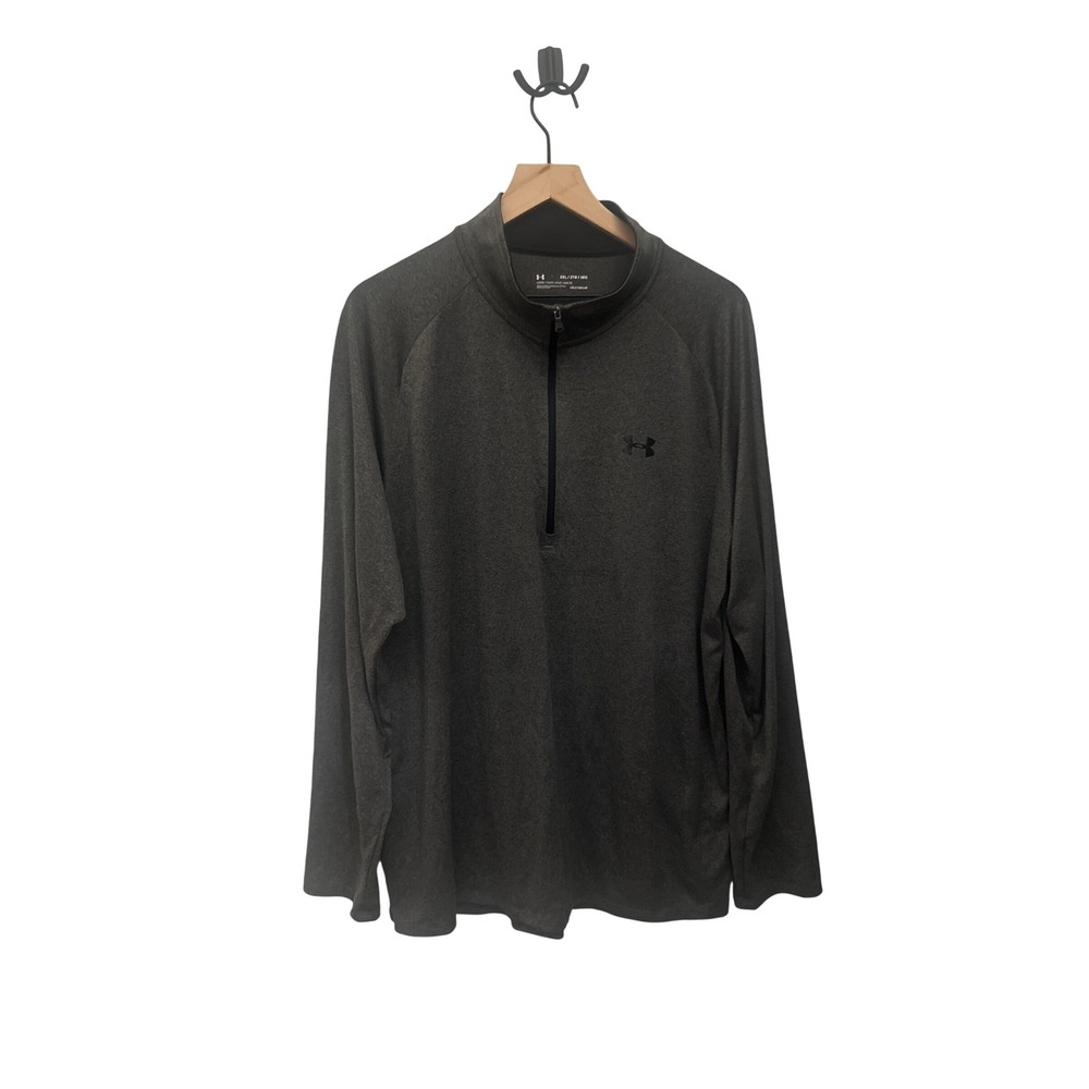 Under Armour Mens 2XL Gray HeatGear Long Sleeve 1/4 Zip Pullover Shirt‎